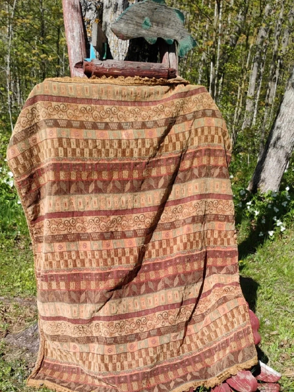 TABLECLOTH WOVEN BLANKET or Rug EPLVC CORD EDGE